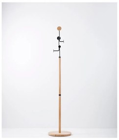 Подова етажерка от масивна дъбова дървесина с черни детайли Hook - Gazzda