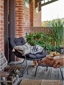 Черен градински шезлонг с табуретка за крака Boel - Bloomingville