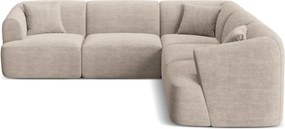 Светлокафяв ъглов диван от рипсено кадифе Campi – Cosmopolitan Design