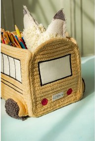Текстилна детска кошница за играчки в цвят жълта охра 22x19x15 cm School Bus – Lorena Canals