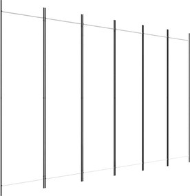 350190 vidaXL Параван за стая, 6 панела, бял, 300x200 см, текстил