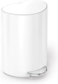 Бяло метално кошче за боклук с педал 6 l – simplehuman