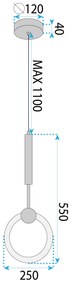 Висяща LED лампа LHJ059-1CP Brush Gold