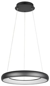 Матово черно LED затъмняващо се висящо осветително тяло с метален абажур ø 62 cm Cardona – Trio