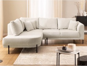 Бежов шенилов ъглов диван (ляв ъгъл/L форма) Mauris – Ropez