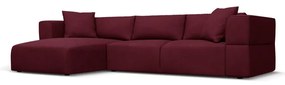 Ъглов диван в цвят бордо, ляв ъгъл Esther – Milo Casa