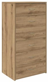 855891 vidaXL Шкаф с 6 чекмеджета Artisan Oak 50x34x96 cm Инженерна дървесина
