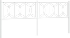 376215 vidaXL Метална резервна табла за легло, бяла, 200 см