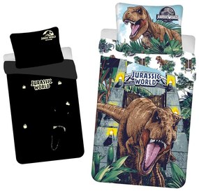 Детско памучно спално бельо със светещ ефект, 140 x 200 cm Jurský Svět - Jerry Fabrics