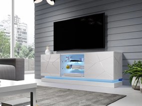 ТВ шкаф Qiu с LED-Черен-Дължина: 200см