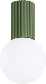 Зелено осветително тяло за таван със стъклен абажур ø 12 cm Orbital – Sollux