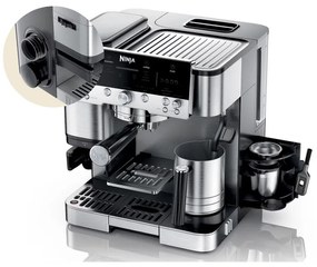 Кафеавтомат 3в1 Ninja Luxe Café Premier ES601EU, 1650W, 15 bar, 2 л, Barista Assist, Режим гореща вода, 4 режима, 3 темп. настройки, Инокс/черен