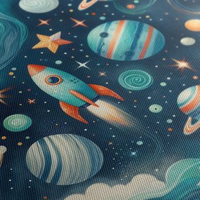 Картина на платно – Космос с ракета и звезди