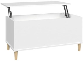 819580 vidaXL Кафе маса, бяла, 90x44,5x45 см, инженерно дърво