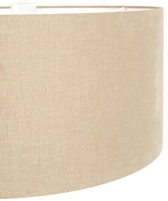 Ръстичен висящ аплик бял с светлокафяв абажур 50 см - Combi