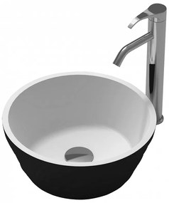 Мивка за баня ICC 3837B, монтаж върху мебел, iStone, черен