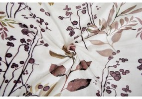 Бяло-кафяво единично спално бельо от микроплюш 140x200 cm Ramita – My House