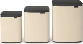 Кош за боклук Brabantia Bo Small 1008865, 4 л, Плавно и безшумно отваряне, Противоплъзгаща основа, Бежов