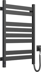 Електрически сушилник за кърпи с термостат LARGO 168W 80x50 cm черен десен