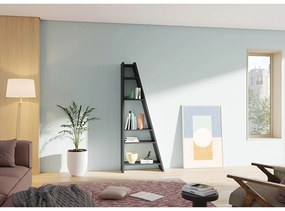 Черна етажерка за книги 76x195 cm Delta - TemaHome