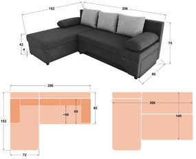 Разтегателен ъглов диван Неос