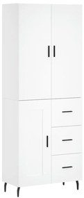 3196027 vidaXL Висок шкаф, бял, 69,5x34x180 см, инженерно дърво