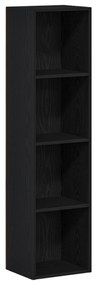 862396 vidaXL Книжно шкафче Черен дъб 36x30x143 см Инженерна дървесина