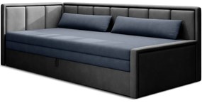 Син сив шенилов разтегателен диван с място за съхранение 214 cm Fulgeo – ELTAP