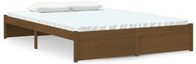 814932 vidaXL Рамка за легло, меденокафява, масивно дърво, 140x190 см