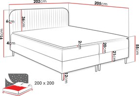 Тапицирано легло Box Best I-Оранжево-200 x 200