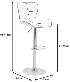 Бар стол Дорин 292-000024 цвят бял-хром