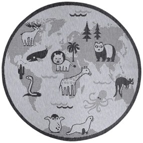 Сив кръгъл килим ø 160 cm Animal World - Hanse Home