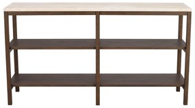 Конзолна маса в кафяво и бежово с каменен плот 140x40 cm Orwel - Rowico