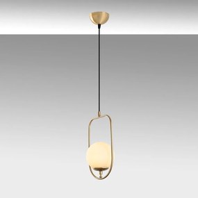 Висящо осветително тяло в златисто със стъклен абажур Skew – Opviq lights