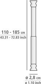 Бял прът за душ завеса 110 - 185 cm – Wenko