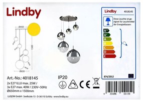 Lindby - Пендел RAVENA 3xE27/40W/230V + 2xE27/25W/230V