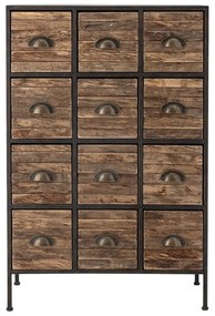 Метален скрин в черен и кафяв цвят 60,5x92x33,5 cm Matteo – Bloomingville