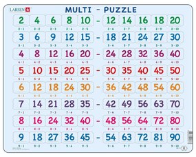 Larsen - Пъзел: Образователен – Математически, Умножение – 80 части, голям