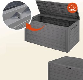 Градинска кутия за съхранение WOODY 280 л - сива, водоустойчива, с възможност за заключване