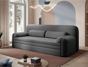 Кафяво-сив кадифен разтегателен диван с място за съхранение 236 cm Elioss – ELTAP