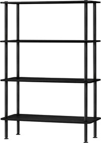 Черен стелаж от декор от дъб 80x127x35 cm Teidi – noo.ma