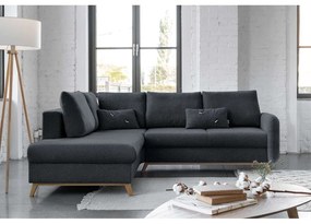 Тъмно сив ъглов разтегателен диван ляв ъгъл, Scandic Lagom - Miuform