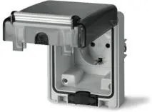 Scame Контакт шуко 2P+Е 16A IP66 серия Domoplus панелен монтаж 84х106мм - 570.6407