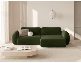 Зелен кадифен сгъваем/с място за съхранение ъглов диван Tonale – Cosmopolitan Design