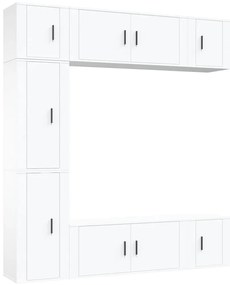 3188646 vidaXL Комплект ТВ шкафове от 7 части, бял, инженерно дърво
