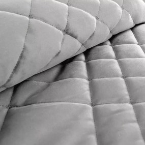 Елегантна кадифена покривка за легло с геометрични шевове - светлосиво Ширина: 220 см | Дължина: 240 см