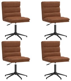 3315676 vidaXL Трапезни столове, 4 бр, кафяви, изкуствена кожа