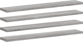 838227 vidaXL Стенни рафтове 4 бр сив сонома 60x10x1,5 см инженерно дърво
