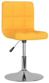 3087465 vidaXL Въртящи се трапезни столове, 6 бр, жълти, текстил