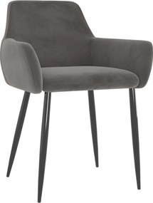 323105 vidaXL Трапезни столове, 2 бр, тъмносиви, кадифе